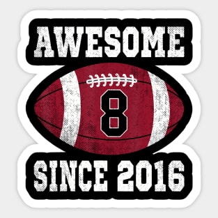 8Th Birthday Football Player 8 Years Old Sticker